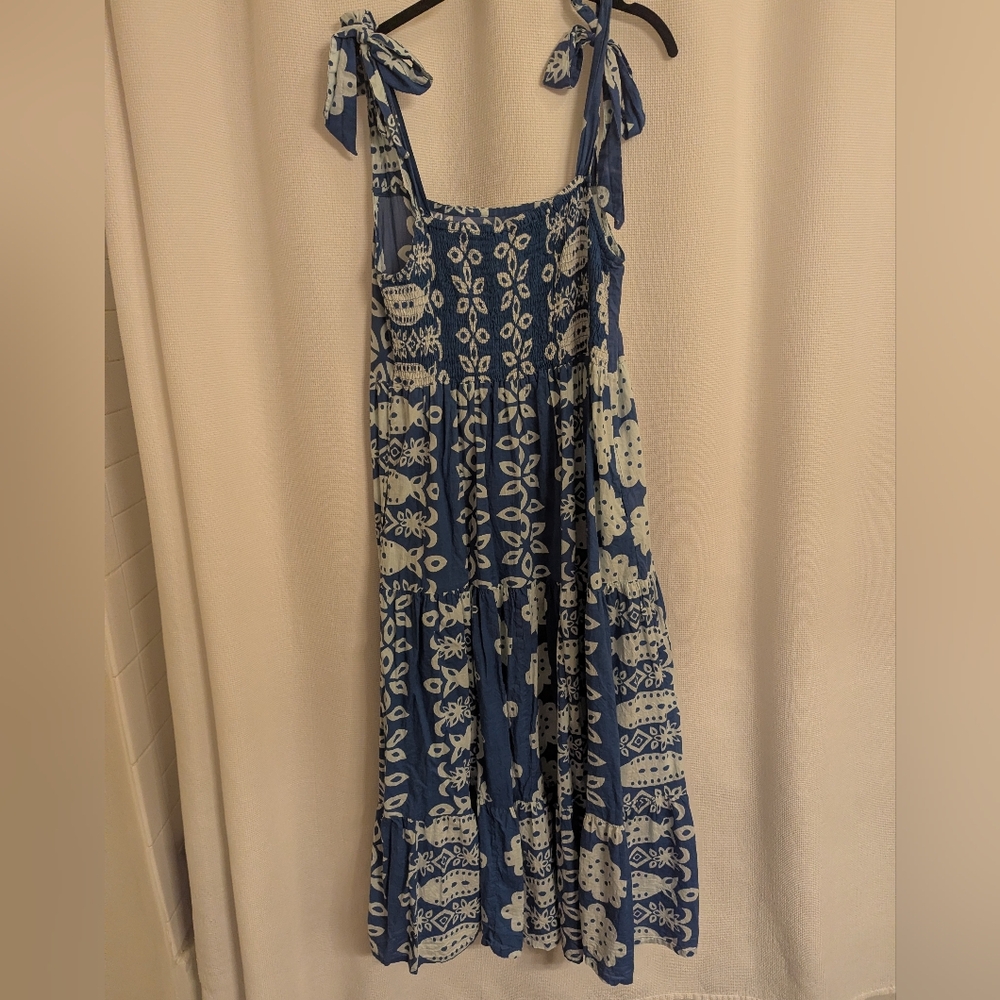 I Am Pylgrym Blue and White Patterned Maxi Dress - Picture 4 of 5